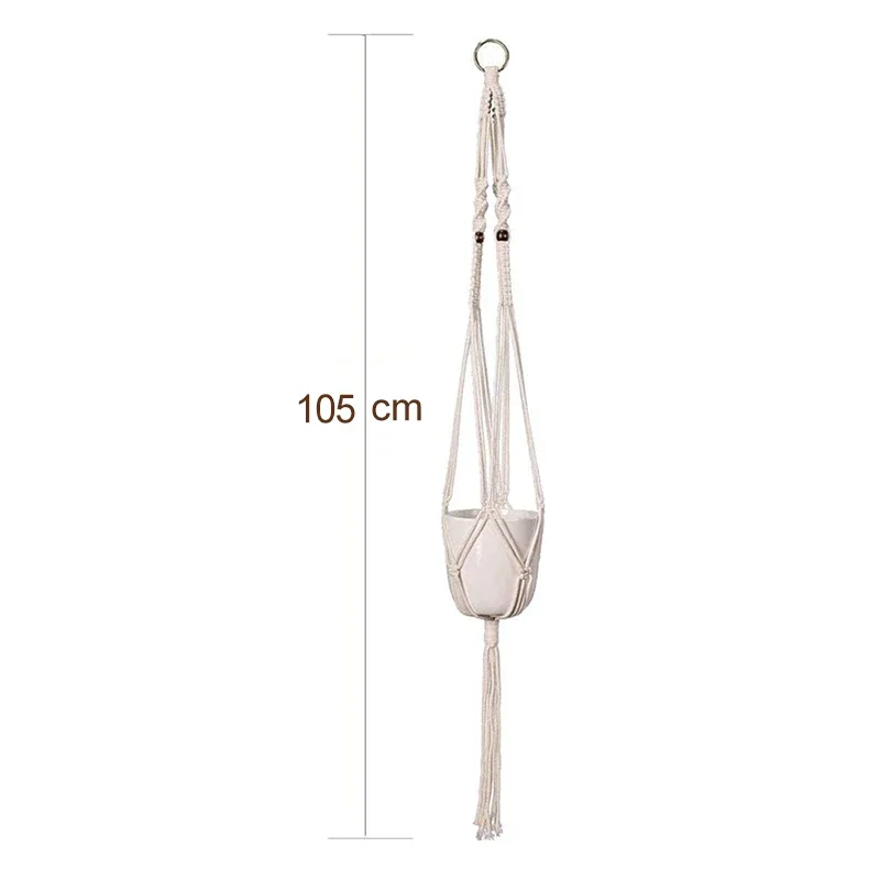 Macrame Handmade Plant Hanger Baskets Flower Pots Holder Balcony Hanging Decoration Knotted Lifting Rope Hom