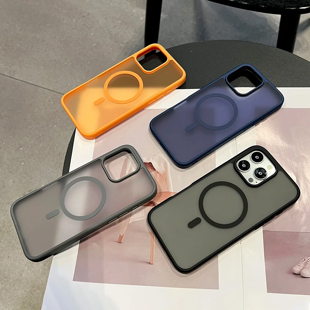 Vibrant Orange Matte MagSafe Phone Case - Sleek and Stylish Protection