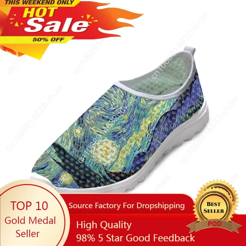 

Female Causal Flats ShoesVincent Van Gogh Painting Art Print Light Weight Women Summer Sneakers Breathable Mesh Shoes