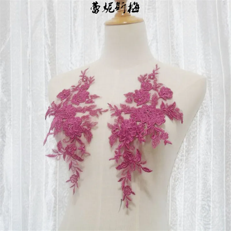 Elegant Floral Embroidery Lace Applique – 45 Colors Wedding Dress Trims