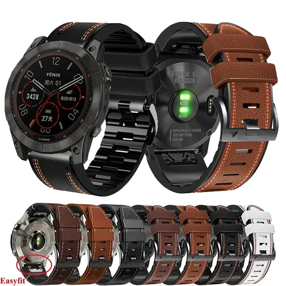 Premium QuickFit Leather Silicone Hybrid Watch Strap – Versatile, High-Quality Design