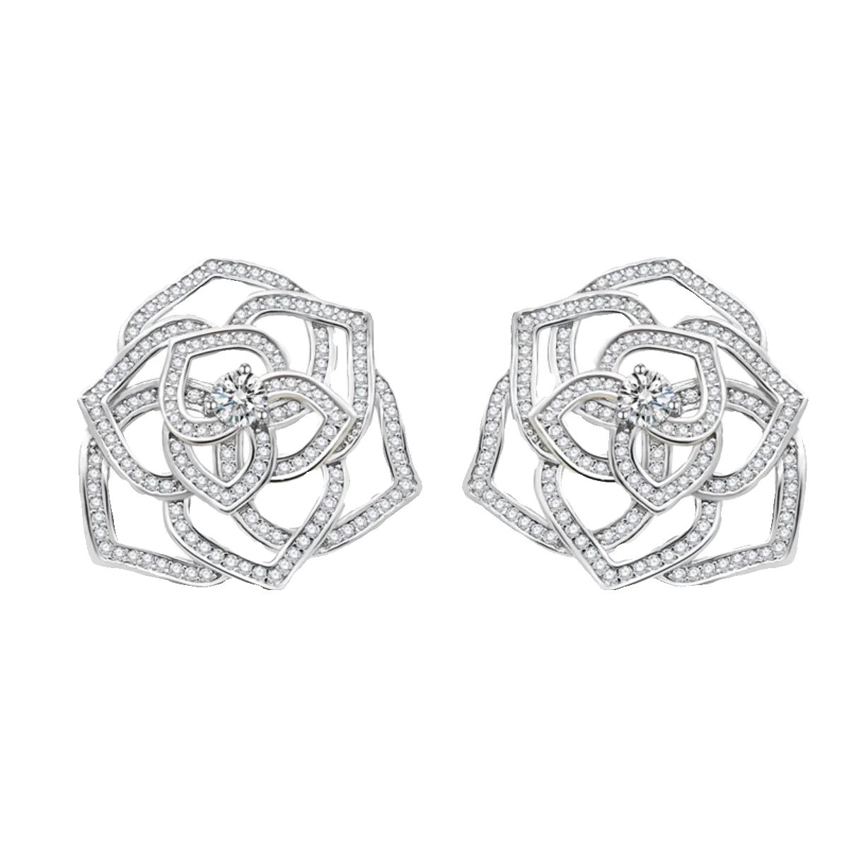 

New Women's Tea Flower Earrings 925 Sterling Silver Light Luxury Multifunctional Wedding Engagement Earrings Jewelry