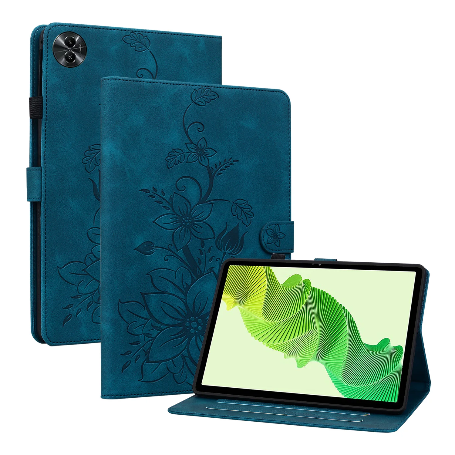 Luxurious Leather Tablet Cover with Stylish Print Design