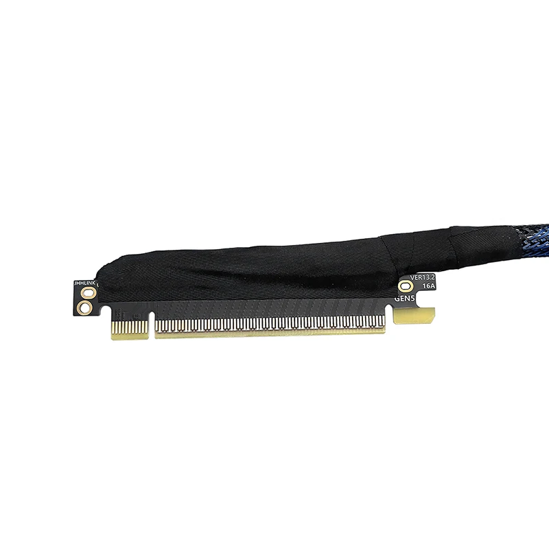 270/180 학위 PCIE 5.0 X16 그래픽 카드 연장 케이블 실버 도금 어댑터 케이블 GEN5 무손실 GPU 연장 케이블 64GBS