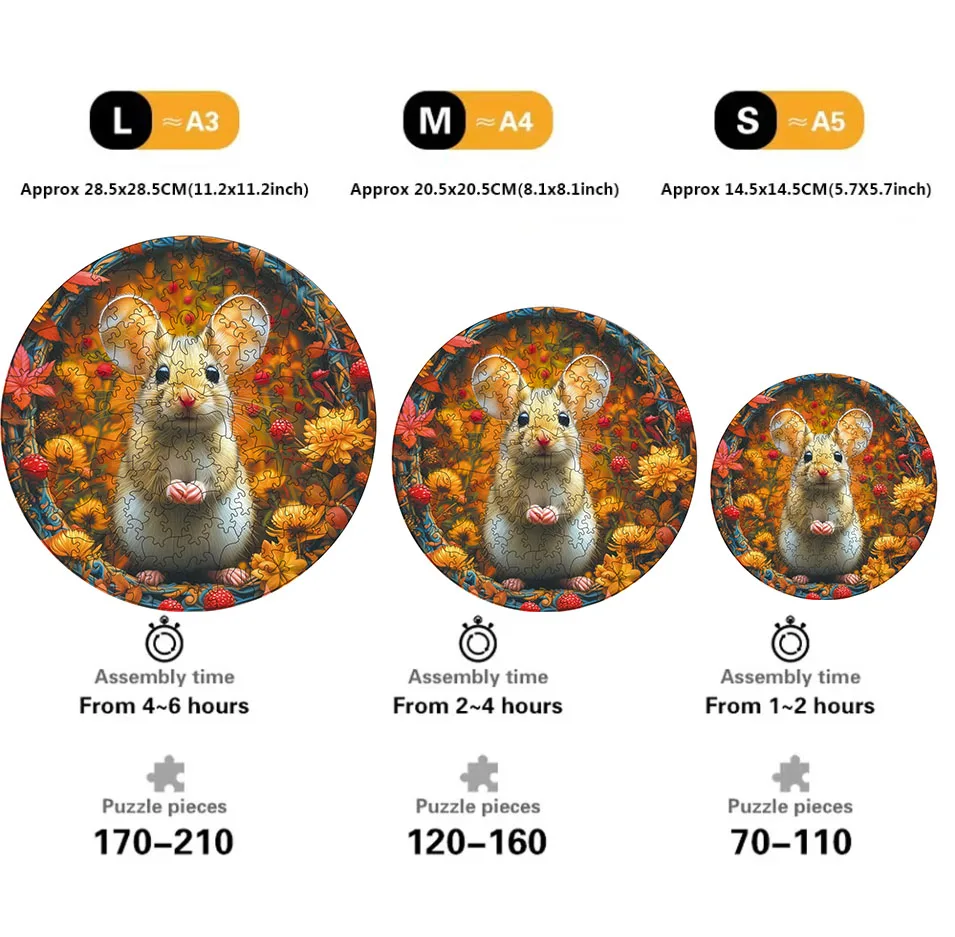 Animal Deer Fox Mouse Dog Game Children's Puzzle Education Toy Adult Puzzle Montessori Learning Education Brain Trainer