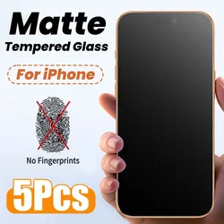 5 - Pack Matte Tempered Glass Frosted Screen Protector - 5Pcs Matte Glass