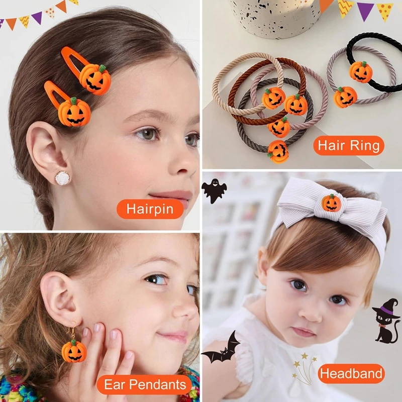 20/10Pcs Halloween Resin Pumpkin Miniatures Mini Flatback Charms Pumpkin Halloween Party Home Table Decoration DIY Crafts Gift