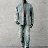 Amekaji Wear Clothes Men Blue Dyed Denim Robe Jacket Cardigan Coat Retro Washed Dyed Distressed 3