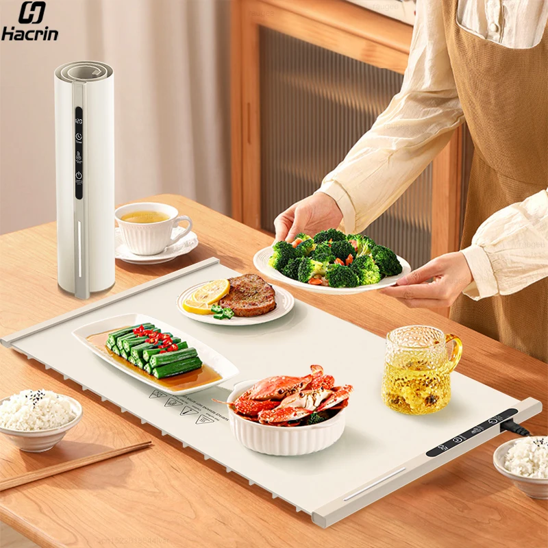 Electric Food Warmer Portable Electric Warming Tray for Food Foldable Food Plate Warmer Fast Heating Silicone Food Warming Mat