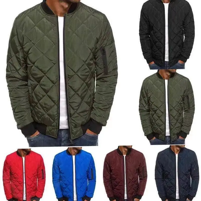 

Solid Color Jacket Cotton-padded Jacket Lingge Stitched Thickened Collar Cotton-padded Jacket Winter Warm Cotton-padded Jacket