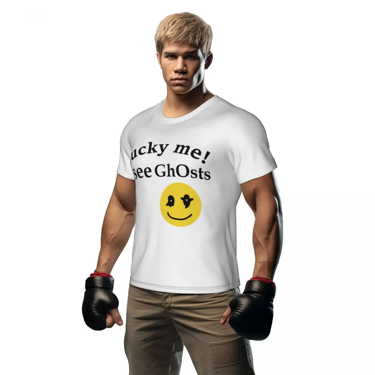 

Gym T Shirt For Male Lucky Me I See Ghosts T-Shirts Hip Hop Kanye West Beach Tee Shirt Y2K Classic Graphic Clothes Plus Size