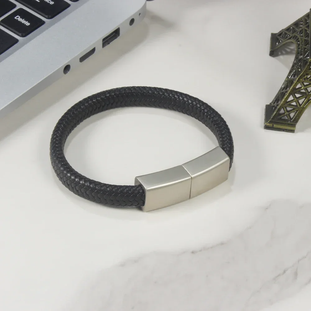 USB Flash Drive Flash Drive Bracelet USB Flash Drive 64GB 32GB 16GB 8GB Black Wristband Pen Drive Creative Gifts Memory Stick Water Proof External Storage