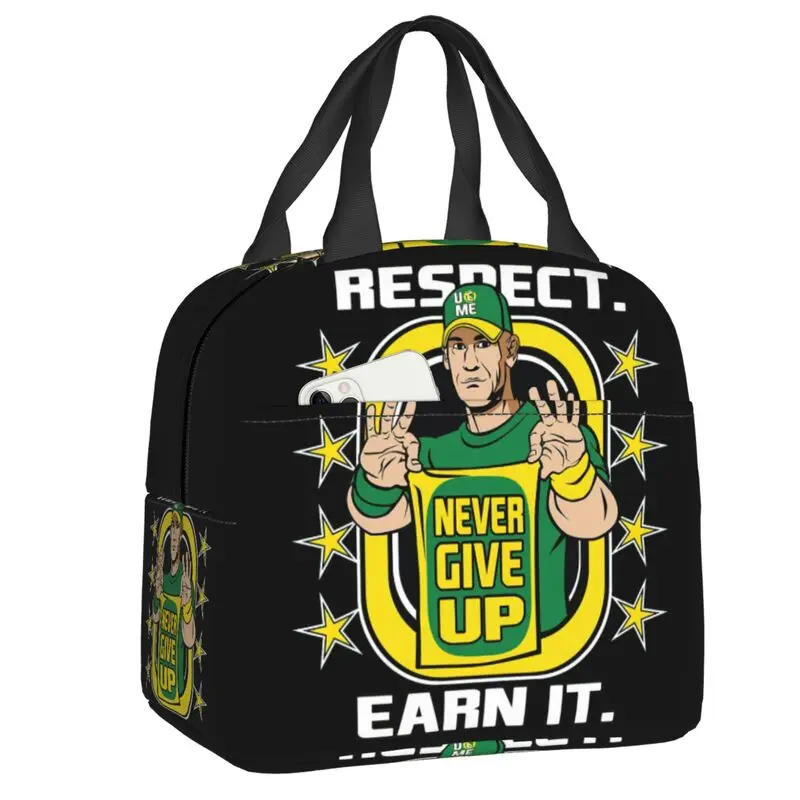 Custom Wwe John Cena Lunch Bag Uomo Donna Never Give Up Cooler Scatole Per Il Pranzo Isolate Termicamente Per La Scuola Degli Studenti
