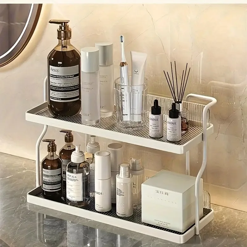 Acrylic Kitchen Spice Rack 2-Layer Countertop Organizer Versatile Storage Rack for Condiments and Herbs Home Kitchen Essentials 6