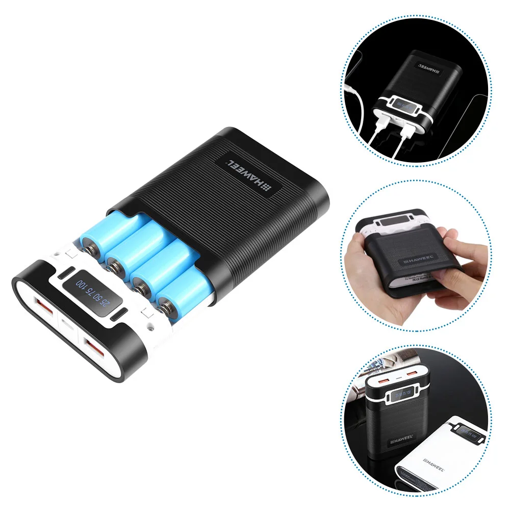 

DIY No Welding Disassembly 4 Sections 18650 Two-way Fast Charging Mobile Power Box USB Interface Output Display (white)