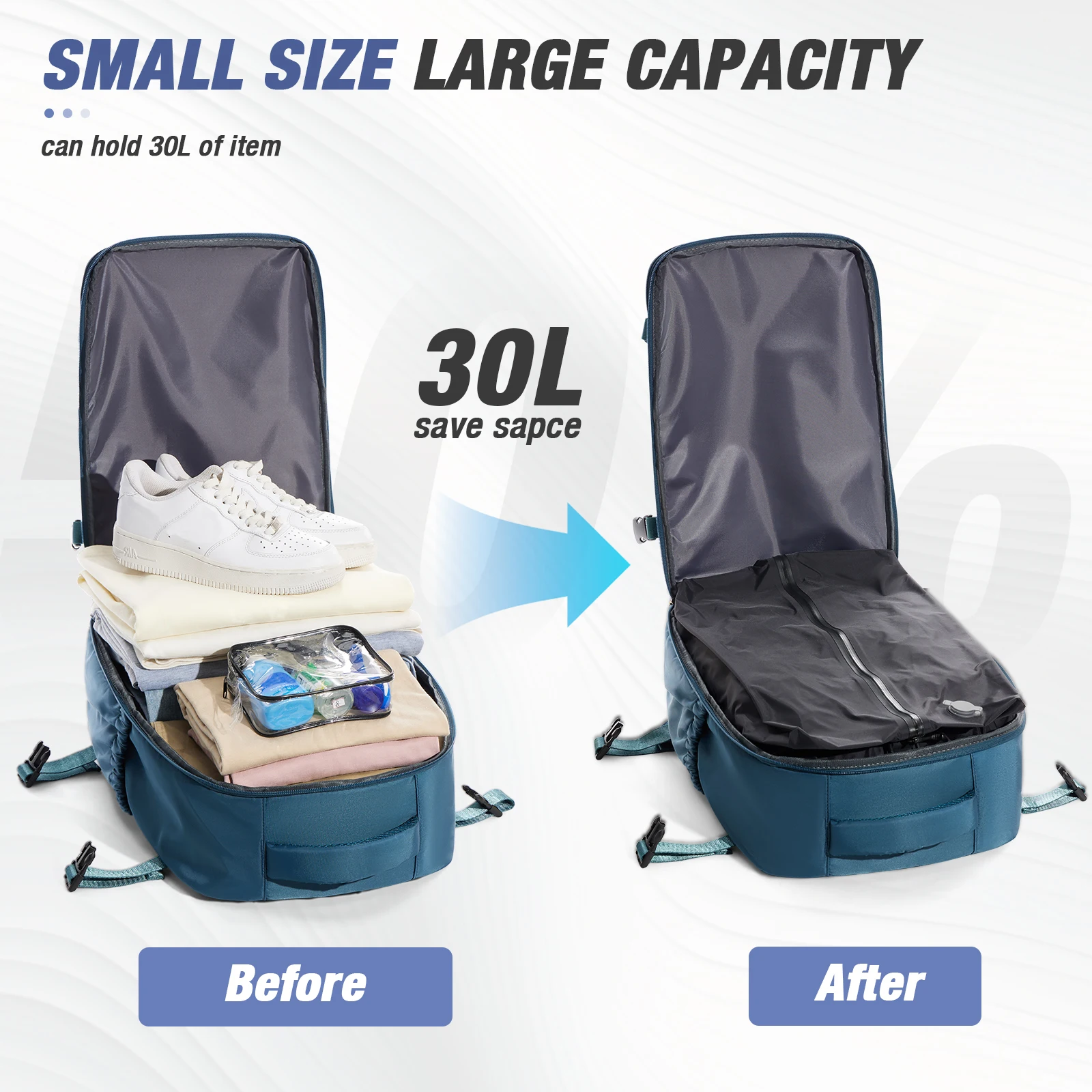 Large Capacity Vacuum Compression Backpack Hiking Travel Backpack，Lightweight Waterproof Storage Backpack Outdoor Sports Bag