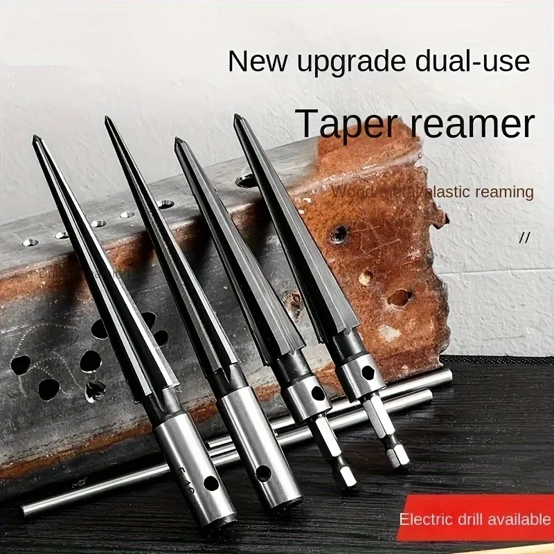 Alesatore Esagonale, Alesatore con Impugnatura a T Foro per Perno a Ponte Portatile a Forma di T Conico Utensile per Foratura con Impugnatura dell'Alesatore Esagonale Alesatore Conico per Metallo