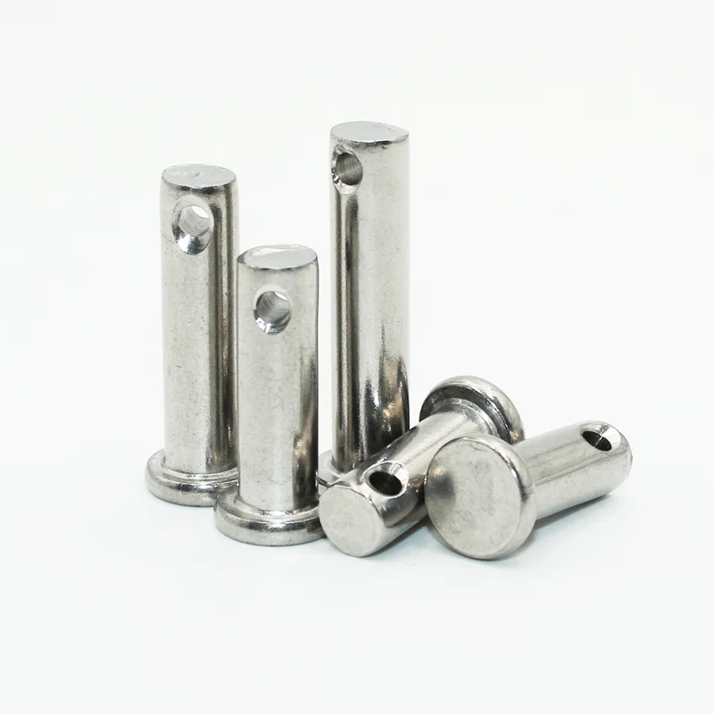 304 Stainless Steel Axis Pin Flat Head Cylindrical Pin With Hole Dowel M3 M4 M5 M6 M8~M12 Shaft Cotter Plug Positioning Pins cylindrical locating dowel pin stainless steel ball lock pins wooden dowel pins