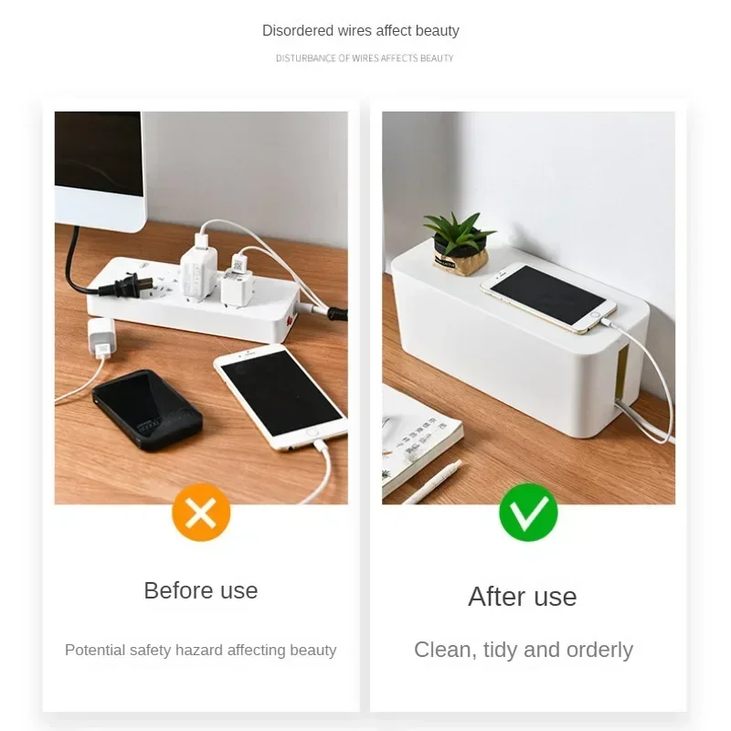 Cable Storage Box Desktop Power Strip Storage Box Dustproof Socket Storage Box Home Wire Case Wire Management Cable Organizer - 5