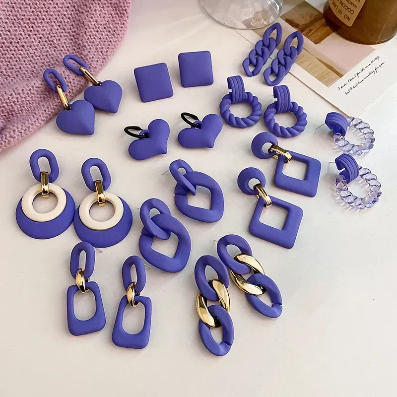 Boucles D’oreilles Cœur Pendantes Y2K En Or – Bijoux Géométriques Grands Modèles Pour Femmes