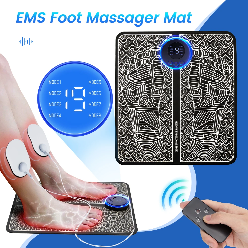 Ems Electric Foot Massager Pad Portatile Pieghevole Massaggio Stimolatore Muscolare Sollievo Dal Dolore Migliora La Circolazione Sanguigna Rilassa I P