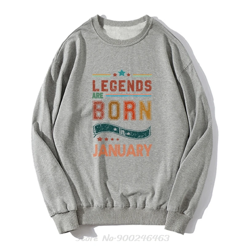 Legenden sind im Januar geboren Pullover Hoodie Männer Baumwolle Sweatshirt Geburtstagsgeschenk Übergroße Kleidung Harajuku Streetwear Tops – Detail 3