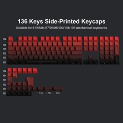 Polar Day PBT Double Shot Backlit Keycaps - 136 Key Set (Cherry red)