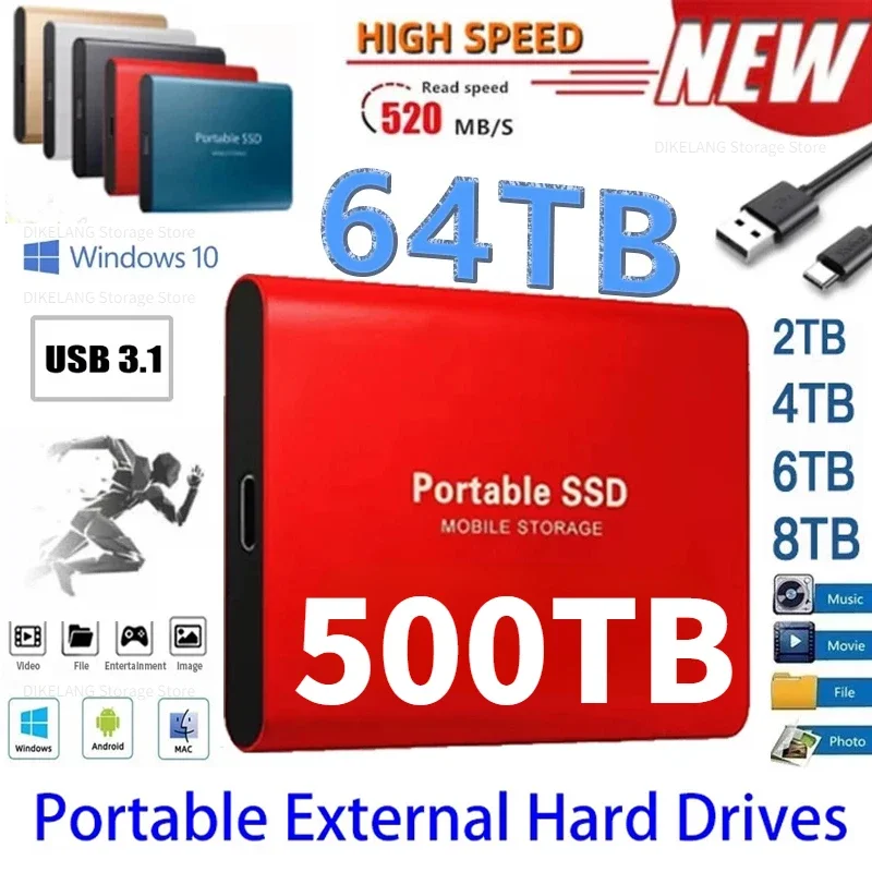

Original M.2 External Solid State Drive 1TB External Hard Drive High Speed Portable External Ssd 2TB Hard Disks for MAC/PHONE