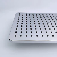 เหนือศีรษะชุดสแควร์ ABS Chrome/Matt สีดำ/แปรงทอง/โลหะสีเทาพลาสติกฝักบัวสแตนเลสติดผนัง/เพดาน 3