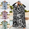 Women Print Swimwear Modest Burkini Full Cover Beach Costumes Summer Diving Surfing Muslim Swimsuit Pants Swim Cap 4 Pieces Set