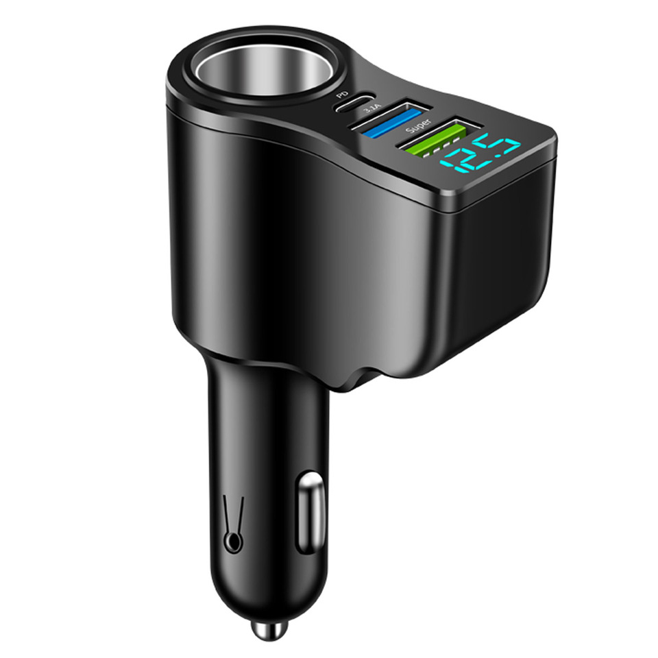 Car Charger Type C PD 3.1A USB Super Fast Charging Phone Charger with Battery Voltage Detection Function USB Phone Charger