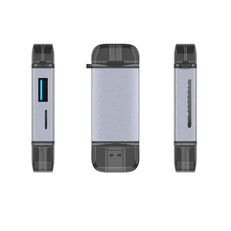 1Pc 6 in1 Universal SD/TF Card Computer Cell Phone SIM Card Readers 3.0 USB Type-C Micro USB OTG Reader Backup For Android