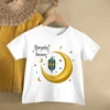 Ramadan Kareem Moon Sater Printed Kids Shirts Eid Mubarak Child T-shirt Islamic Muslim Holiday Outfit Children Short Sleeve Tops 1