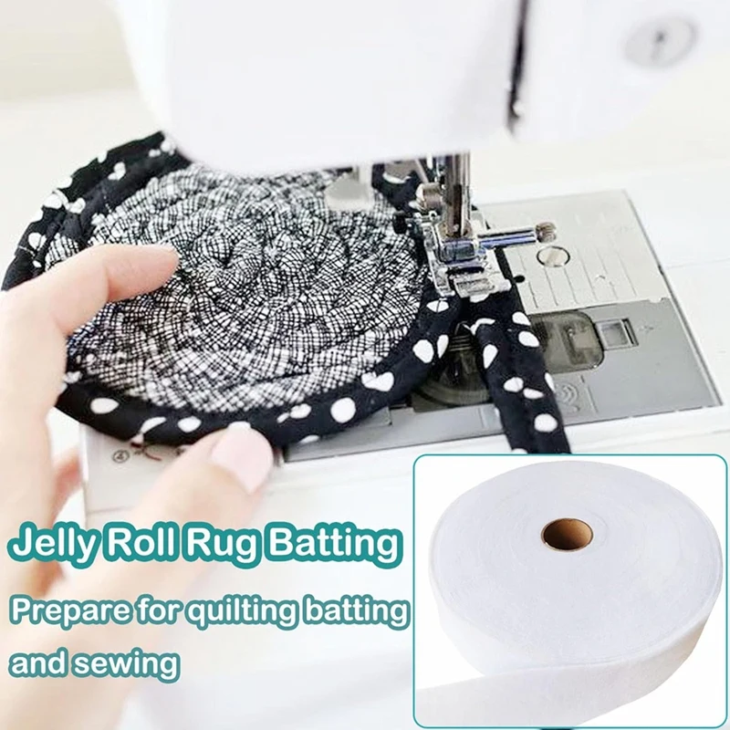 2Roll Jelly Roll Batting Strip 2 1/4In Cotton Blend Fleece Batting On A Roll Total 70Yard For Jelly Roll Rugs,Throw Rugs 6