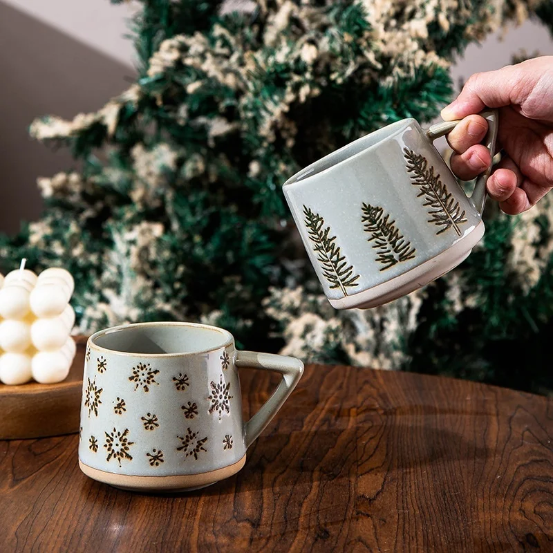 Hot 300ML Christmas Cup Original Coffee Cup Creative Home Ceramic Mug Office Party Breakfast Milk Cup New Year Gift