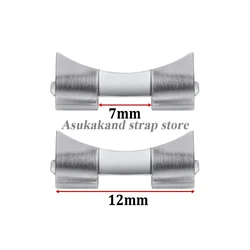 Enhanced Stainless Steel Watch Band Connector with Curved End Link - Multiple Sizes (7 - 12mm)