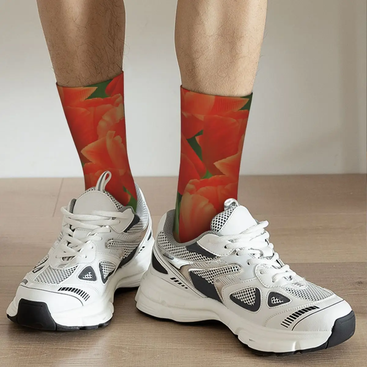 Red Tulips Field Adult Socks Unisex socks,men Socks women Socks блокнот lawn of tulips 18 13 см 120 стр