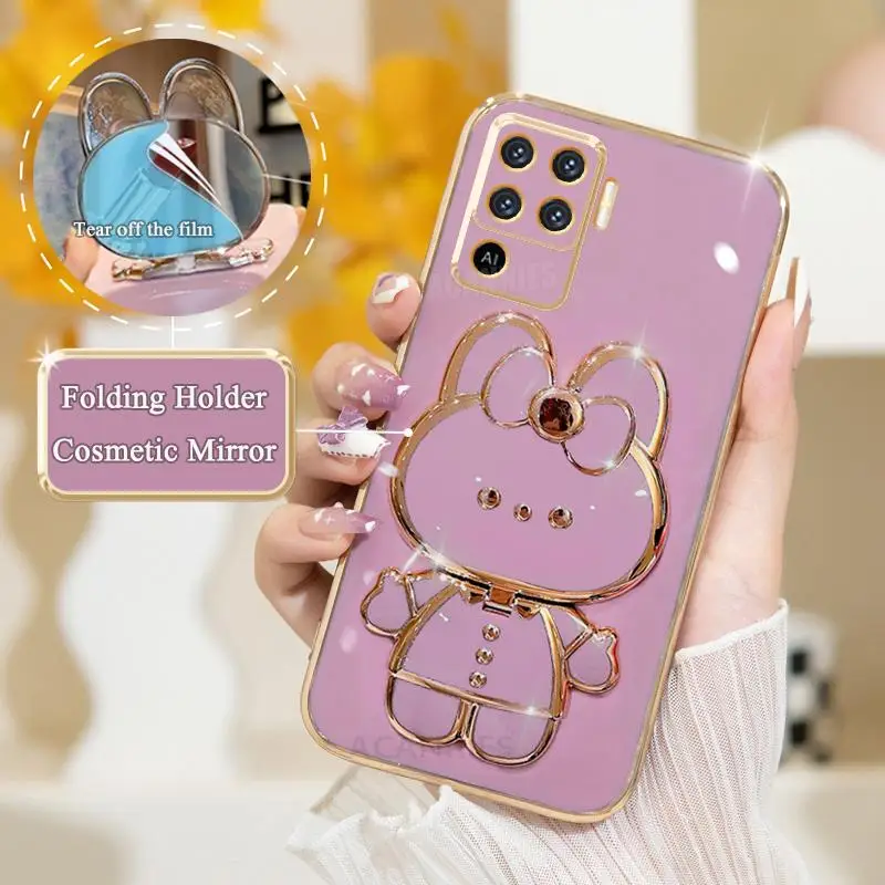 Luxury Plating Mirror Holder Case with Silicone Stand