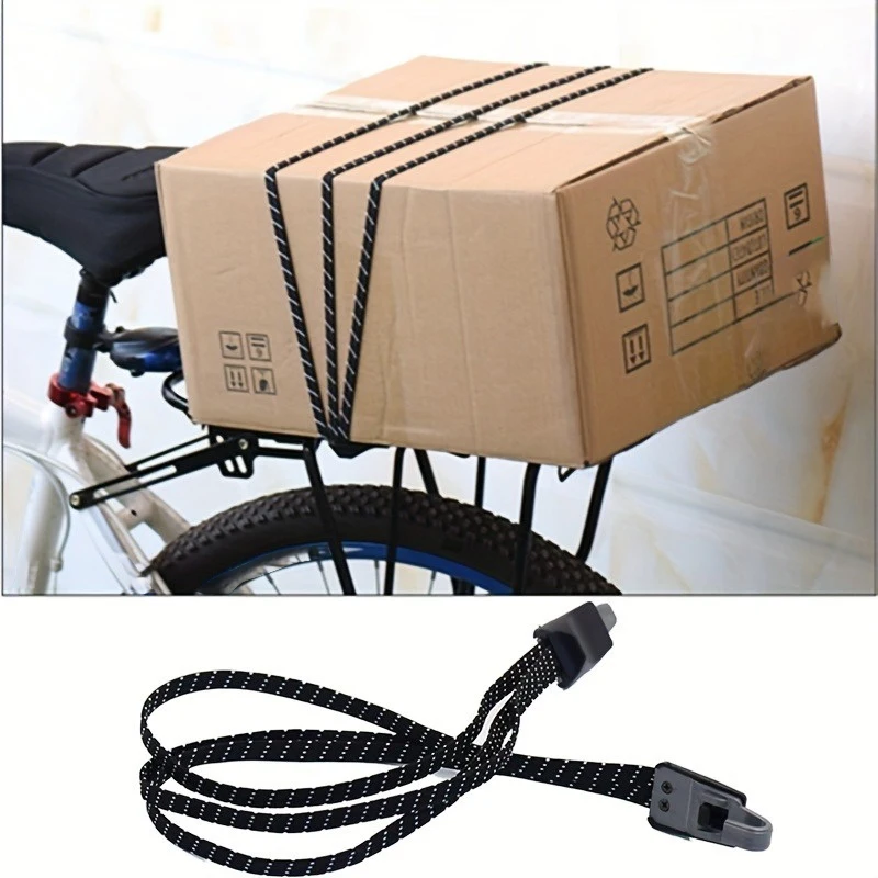 Bicycle Luggage Rope Elastic Carrier Rack Straps Elastic Rubber Belt Buckle Rope Belt with Hook Mountain Bike Bag Accessories