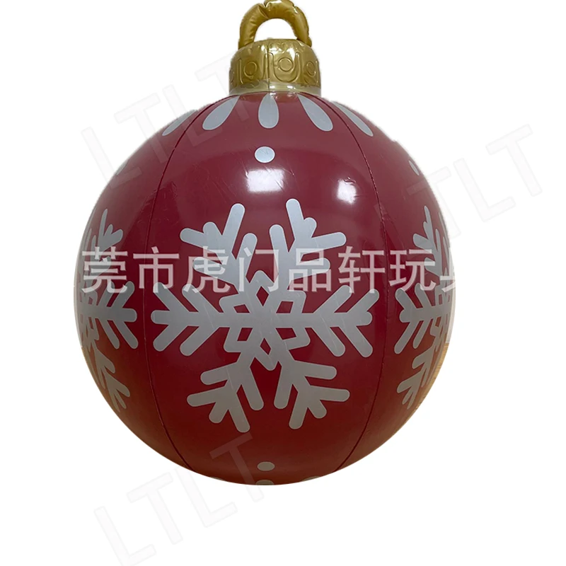 thumbnail image 1 of Bola inflable navideña para exteriores de 60 cm decorada con PVC, bolas grandes con luz brillante, bolas decorativas para árboles, pelota de juguete para exteriores, 1 of 5