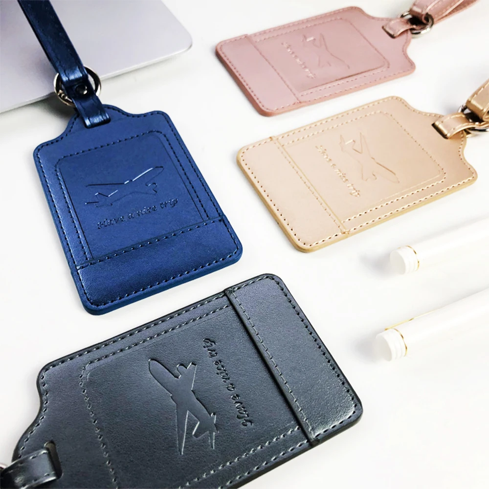 1PCS PU Luggage Tag Light Soft Travel Accessories Travel Color Airplane  Luggage Tag Boarding Pass Suitcase Tag Pu Leather - AliExpress