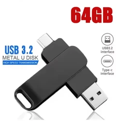 High - Speed 512GB USB 3.2 Dual - Interface Waterproof Flash Drive (Black 64GB)