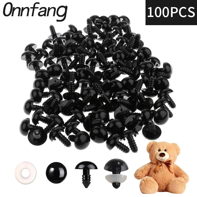 Black Safety Eyes Plastic Amigurumi Toy  100pcs Black Plastic Safety Eyes  Toys - Diy Craft Supplies - Aliexpress