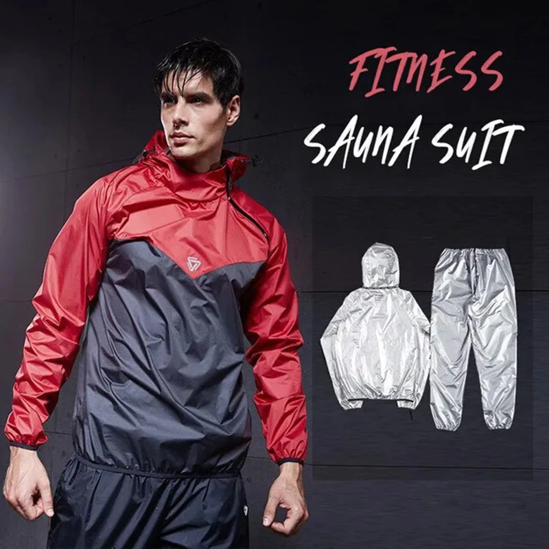 Sweats à capuche imbibés de sauna pour hommes et femmes, pull de sport, ensemble de vêtements de fitness, course à pied, perte de poids, transpiration, jogging, grande taille