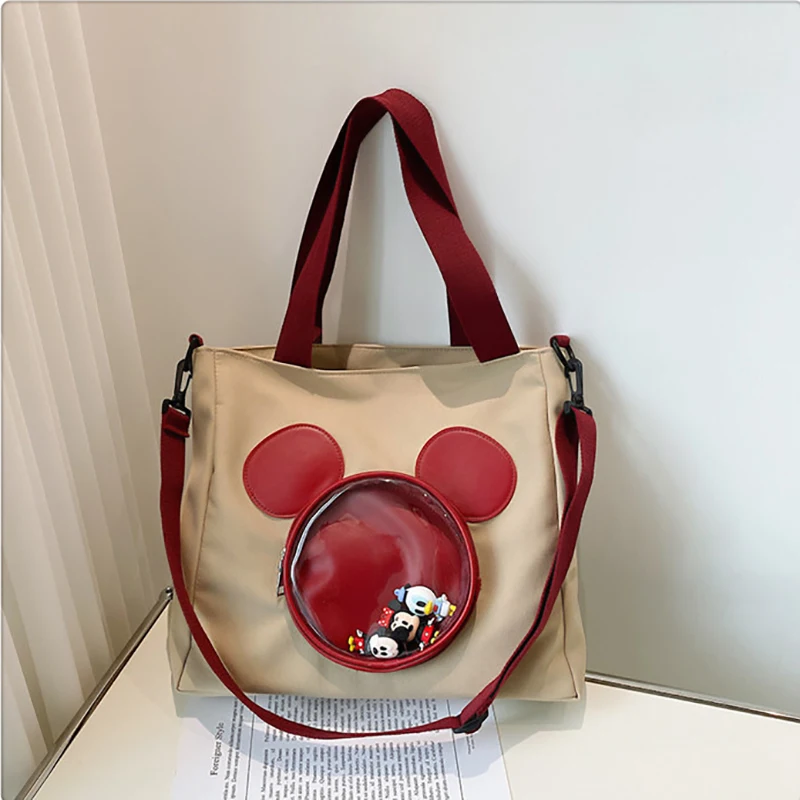 MINISO Disney Serie Mickey Handbag Fashion Canvas Bags Cartoon Printing Large Capacity Leisure Bag Crossbody Bag