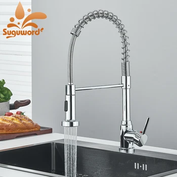 Rubinetto da cucina gourmet rimovibile Spruzzatore a 2 modalità Girevole Montaggio su piano Maniglia singola Miscelatore acqua calda fredda Gru per lavello da cucina 1