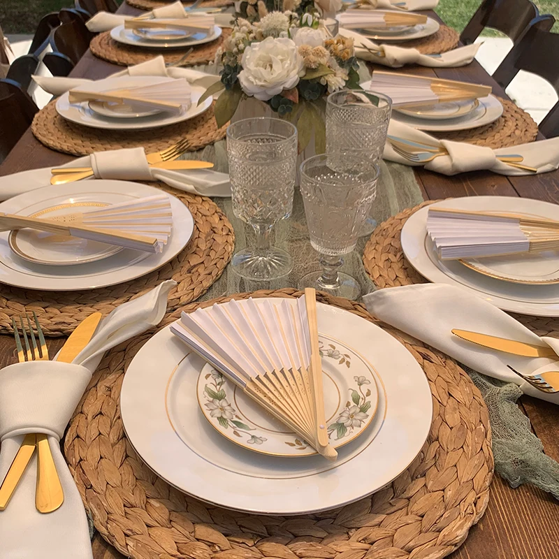 Folding Fan 10/20pcs White Portable Chinese Bamboo for Wedding Birthday Party Decoration Kids Painting