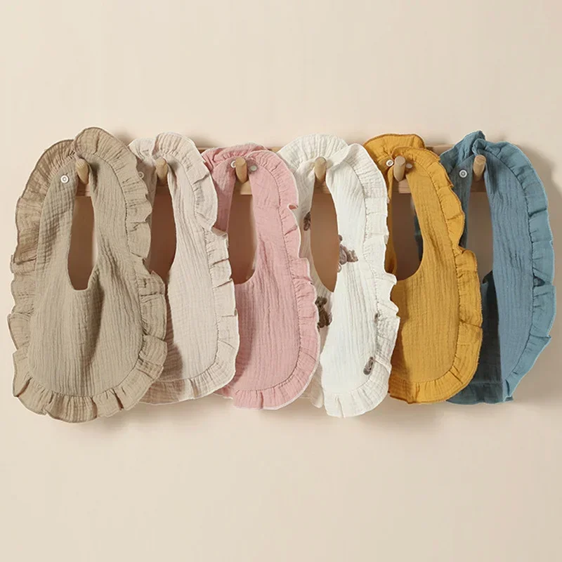 

Baby Bibs Kids Burp Cloths Lace Bib Soft Cotton Adjustable Korean Style Newborn Feeding Salivs Towel Infant Print Saliva Towels