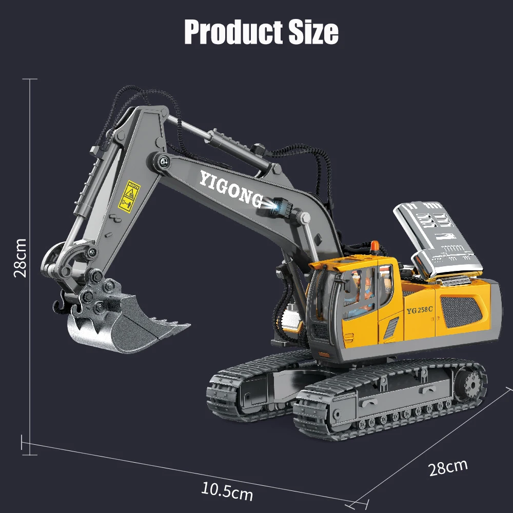 Kids RC Construction Vehicle Set – Remote Control Excavator, Dump Truck & Bulldozer Electric Toy Cars for Boys 6