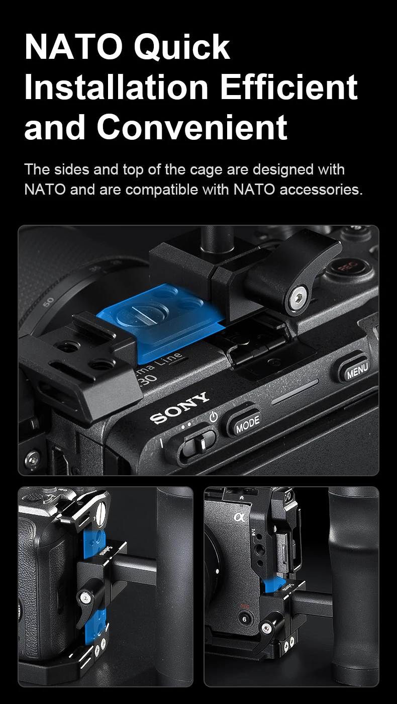 Camera Full Cage for SONY FX3/FX30 with Multiple Expansion Holes Aluminum Alloy